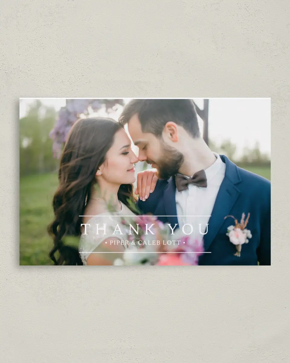 This is a 4" x 6" Folded Thank You Card called Elegant Unity printed in full color on Premium Smooth paper