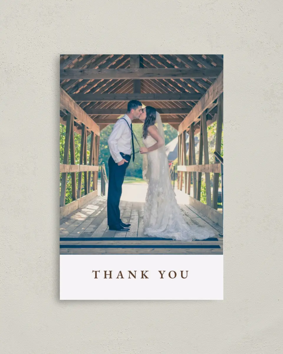 This is a 4" x 6" Folded Thank You Card called Rustic Antler printed in full color on Premium Smooth paper