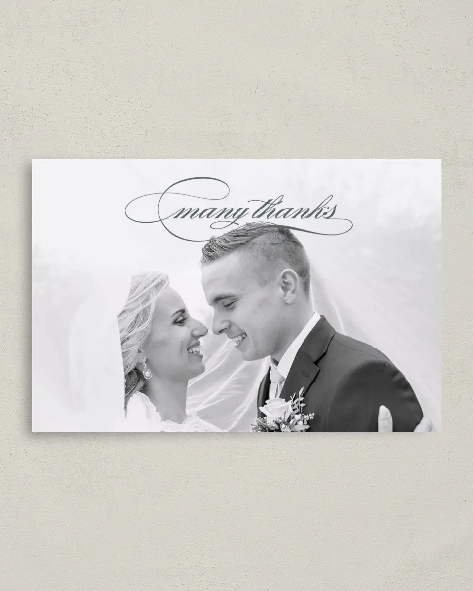 This is a 4" x 6" Folded Thank You Card called Bold Blooms printed in full color on Premium Smooth paper
