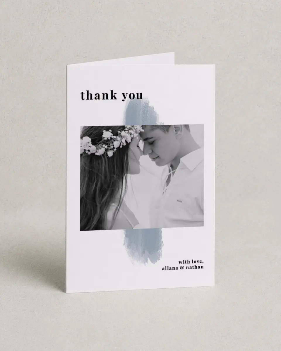 This is a 4" x 6" Folded Thank You Card called Favorite Place printed in full color on Premium Smooth paper