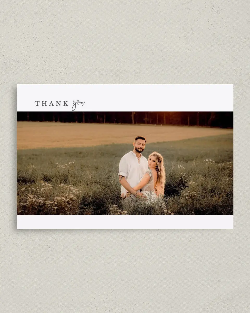 This is a 4" x 6" Folded Thank You Card called Natural Love printed in full color on Premium Smooth paper