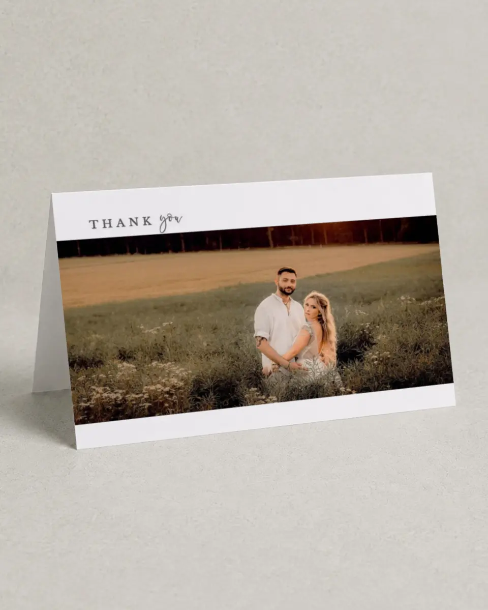 This is a 4" x 6" Folded Thank You Card called Natural Love printed in full color on Premium Smooth paper