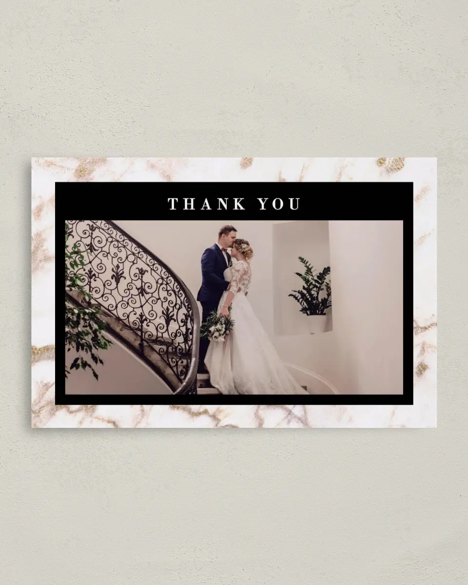 This is a 4" x 6" Folded Thank You Card called Classic Count printed in full color on Premium Smooth paper