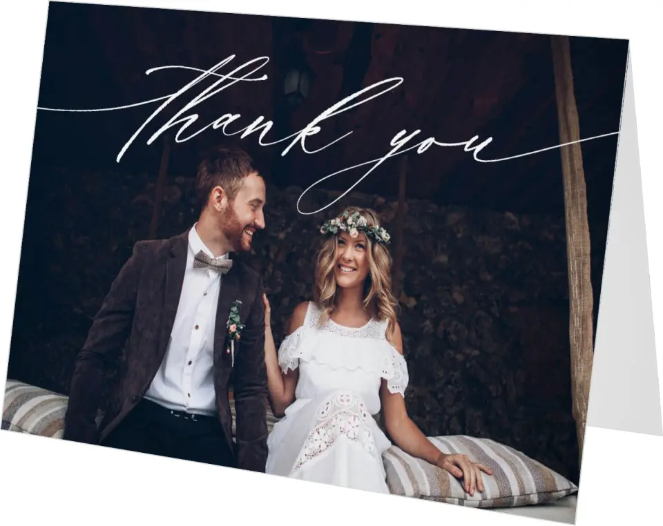 Simple Drama Wedding Thank You Cards
