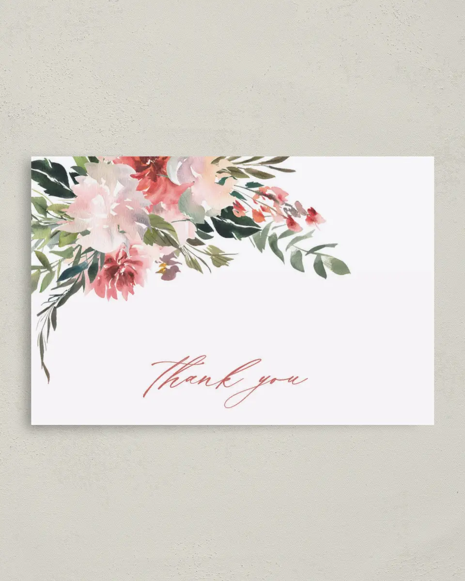 This is a 4" x 6" Folded Newlywed called Blooming Brunch printed in full color on Premium Smooth paper