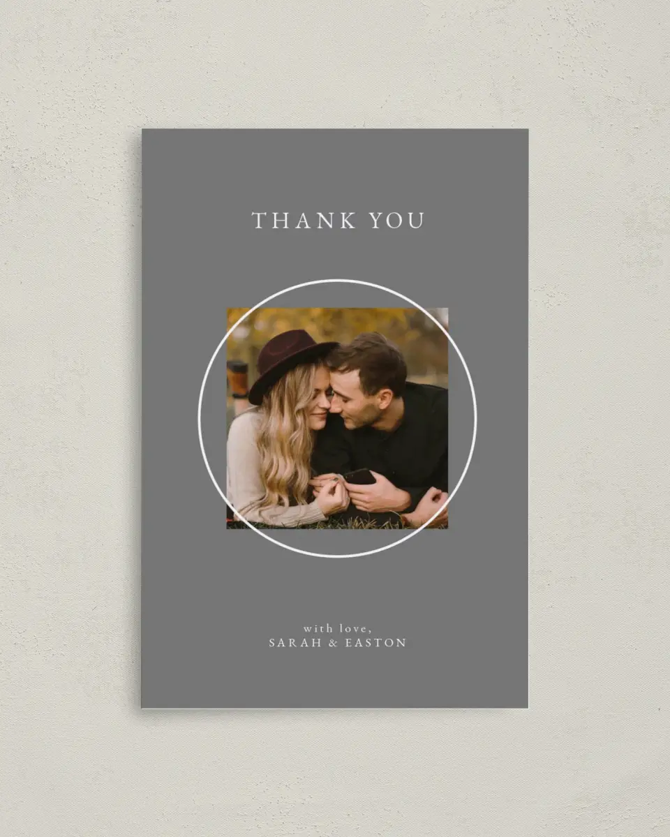 This is a 4" x 6" Folded Thank You Card called Heavenly Harmony printed in full color on Premium Smooth paper