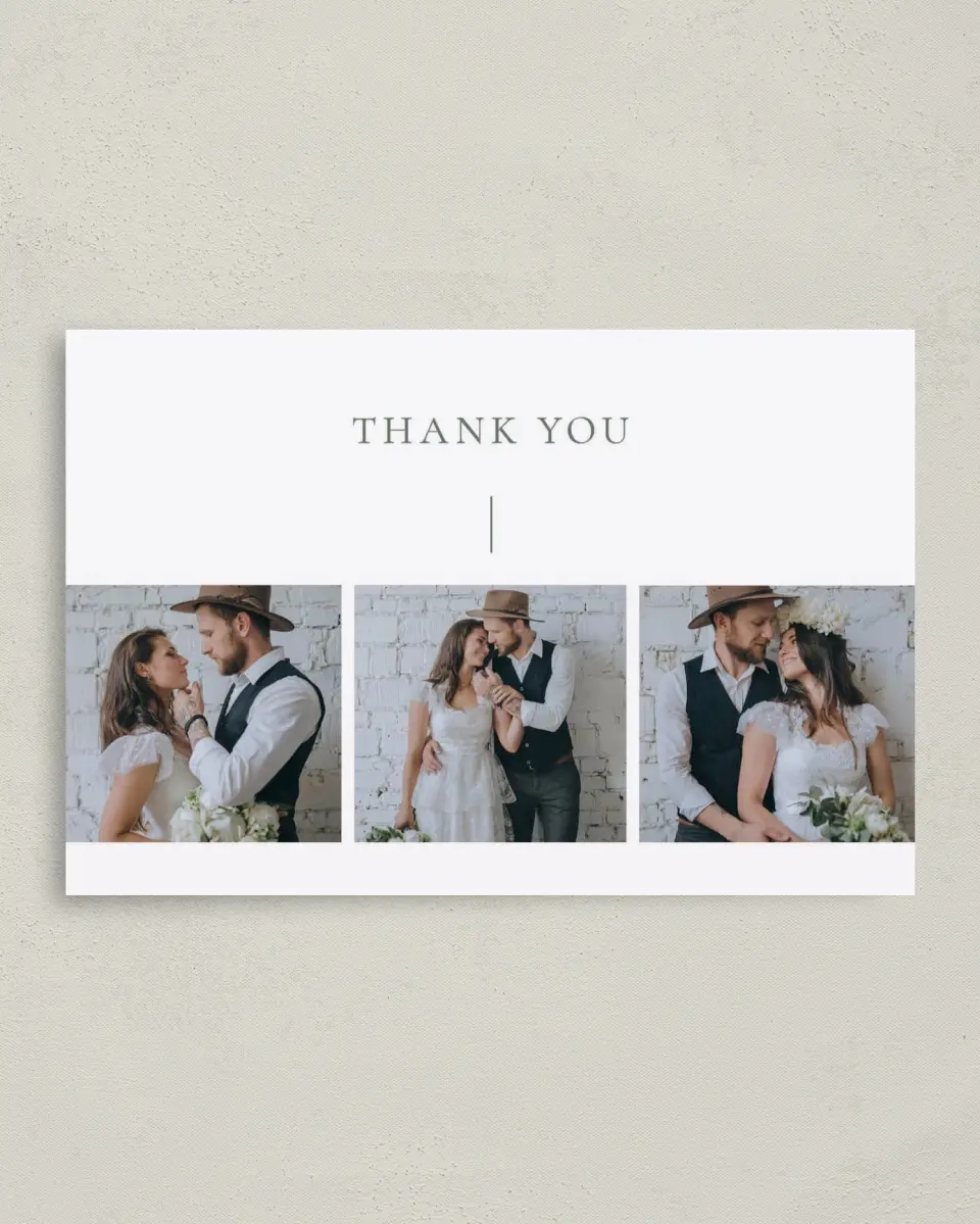 This is a 4" x 6" Folded Thank You Card called Sweet & Neat printed in full color on Premium Smooth paper
