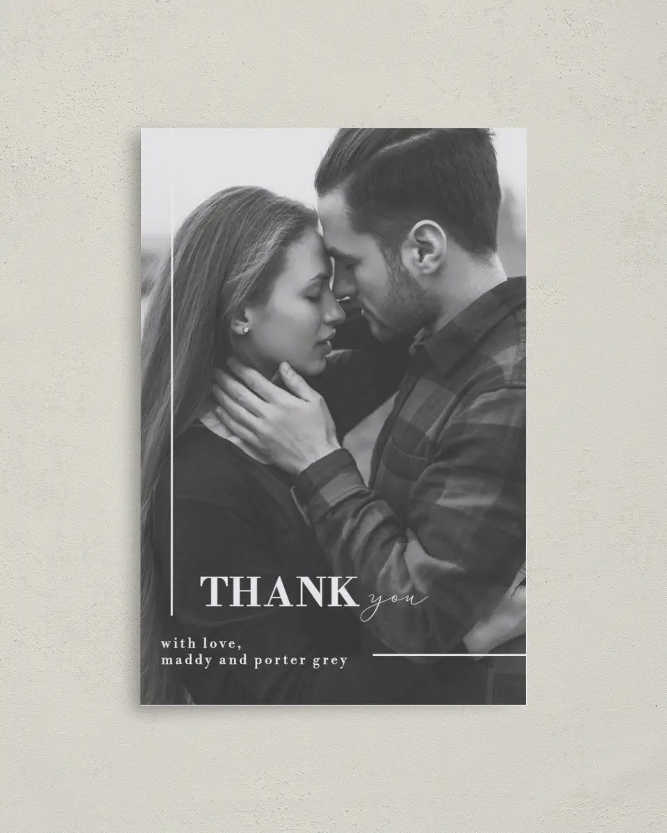 This is a 4" x 6" Folded Thank You Card called For Eternity printed in full color on Premium Smooth paper