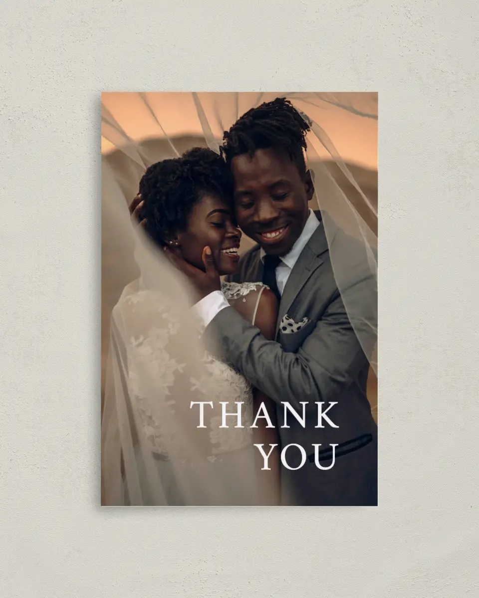 This is a 4" x 6" Folded Thank You Card called Timeless Truth printed in full color on Premium Smooth paper