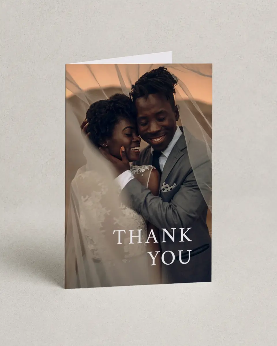 This is a 4" x 6" Folded Thank You Card called Timeless Truth printed in full color on Premium Smooth paper