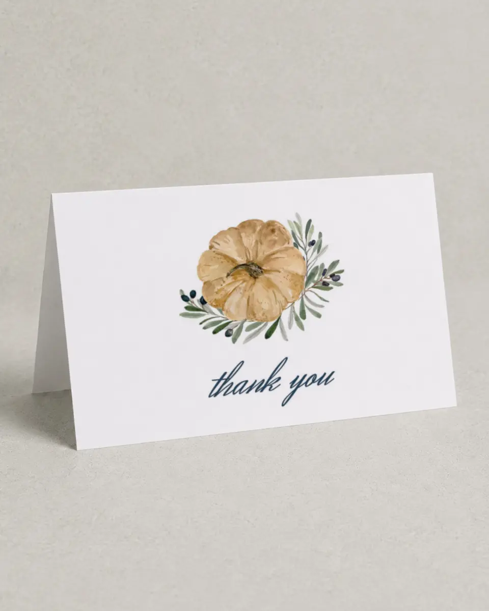 This is a 4" x 6" Folded Newlywed called Fall Floral printed in full color on Premium Smooth paper