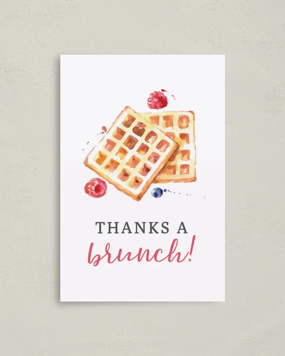 This is a 4" x 6" Folded Newlywed called Bridal Brunch printed in full color on Premium Smooth paper