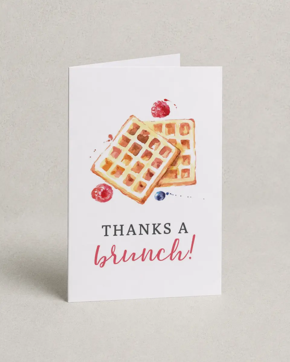 This is a 4" x 6" Folded Newlywed called Bridal Brunch printed in full color on Premium Smooth paper