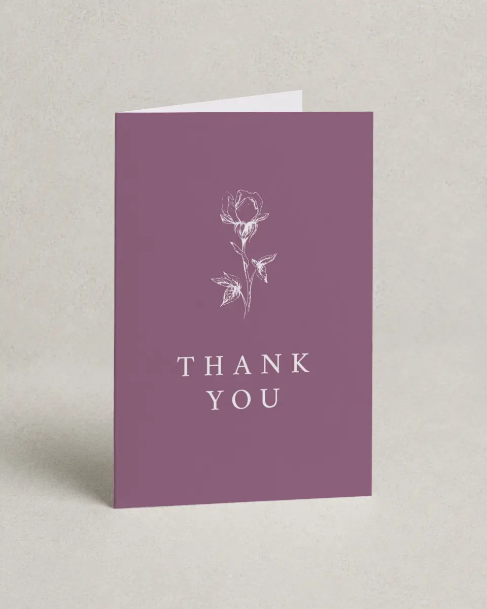 This is a 4" x 6" Folded Newlywed called Softly Stated printed in full color on Premium Smooth paper