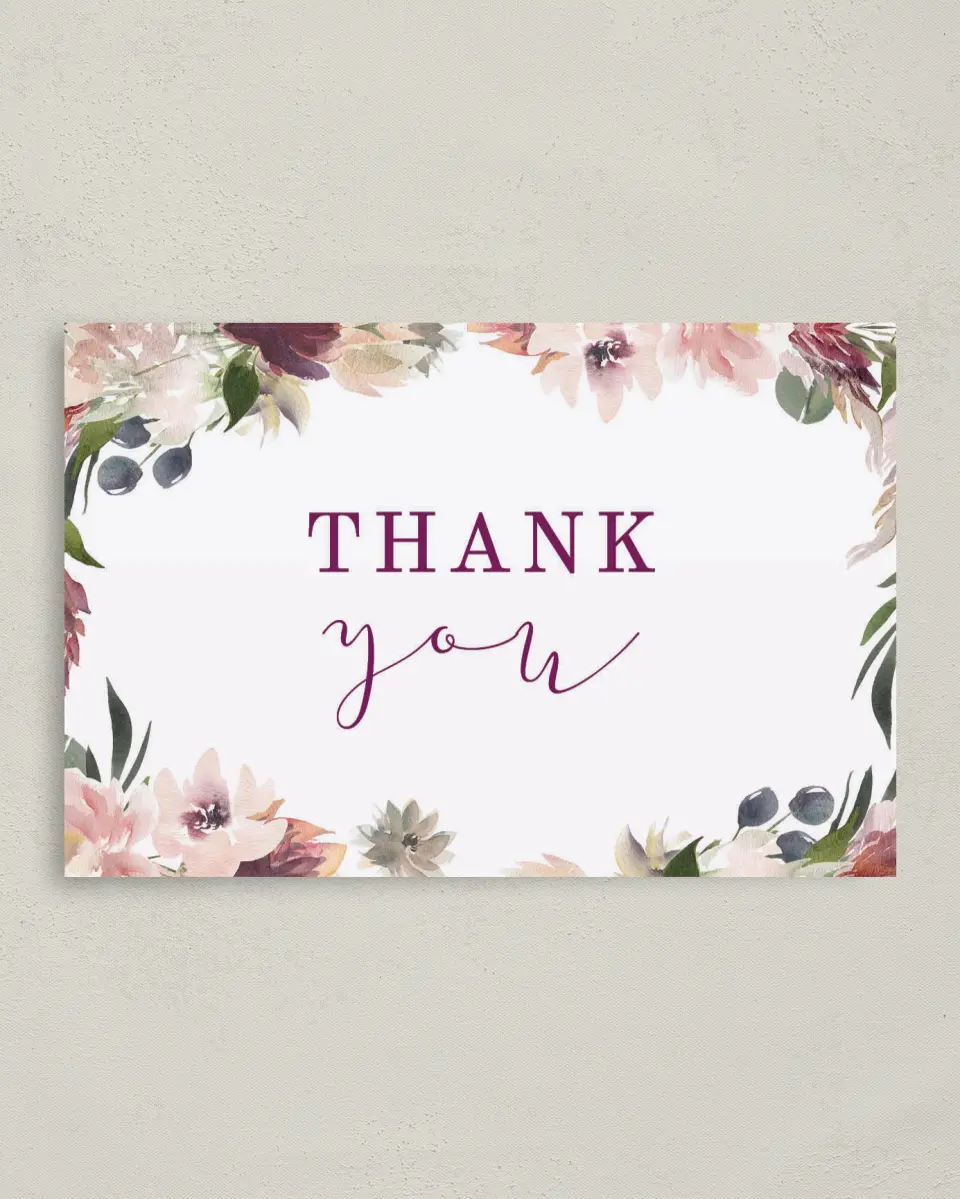 This is a 4" x 6" Folded Newlywed called Floral Brunch printed in full color on Premium Smooth paper
