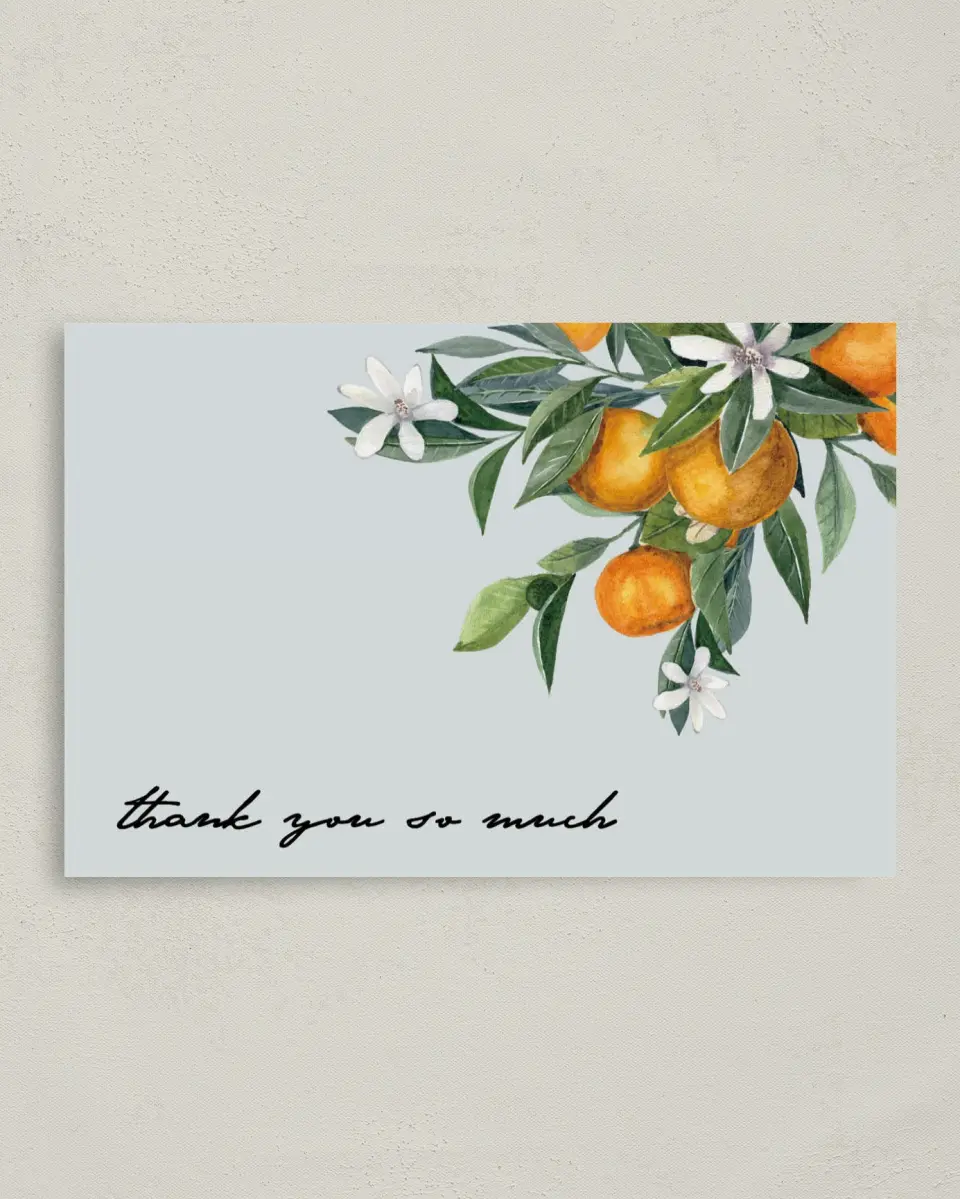 This is a 4" x 6" Folded Baby Shower Thank You Card called Little Cutie printed in full color on Premium Smooth paper