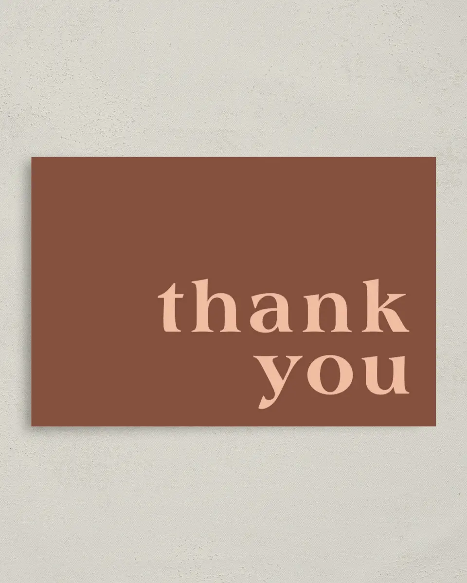 This is a 4" x 6" Folded Baby Shower Thank You Card called Bold Celebration printed in full color on Premium Smooth paper