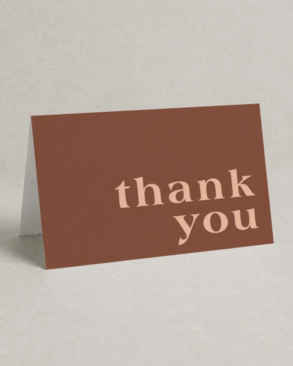 This is a 4" x 6" Folded Baby Shower Thank You Card called Bold Celebration printed in full color on Premium Smooth paper