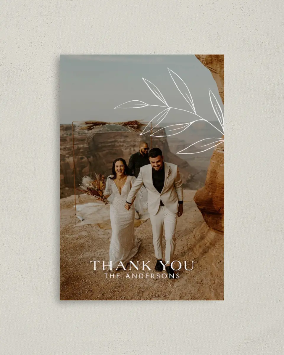 This is a 4" x 6" Folded Thank You Card called Dazzling Moment printed in full color on Premium Smooth paper
