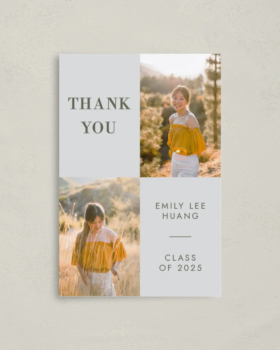 This is a 4" x 6" Folded Graduation Thank You Card called Star Student printed in full color on Premium Smooth paper