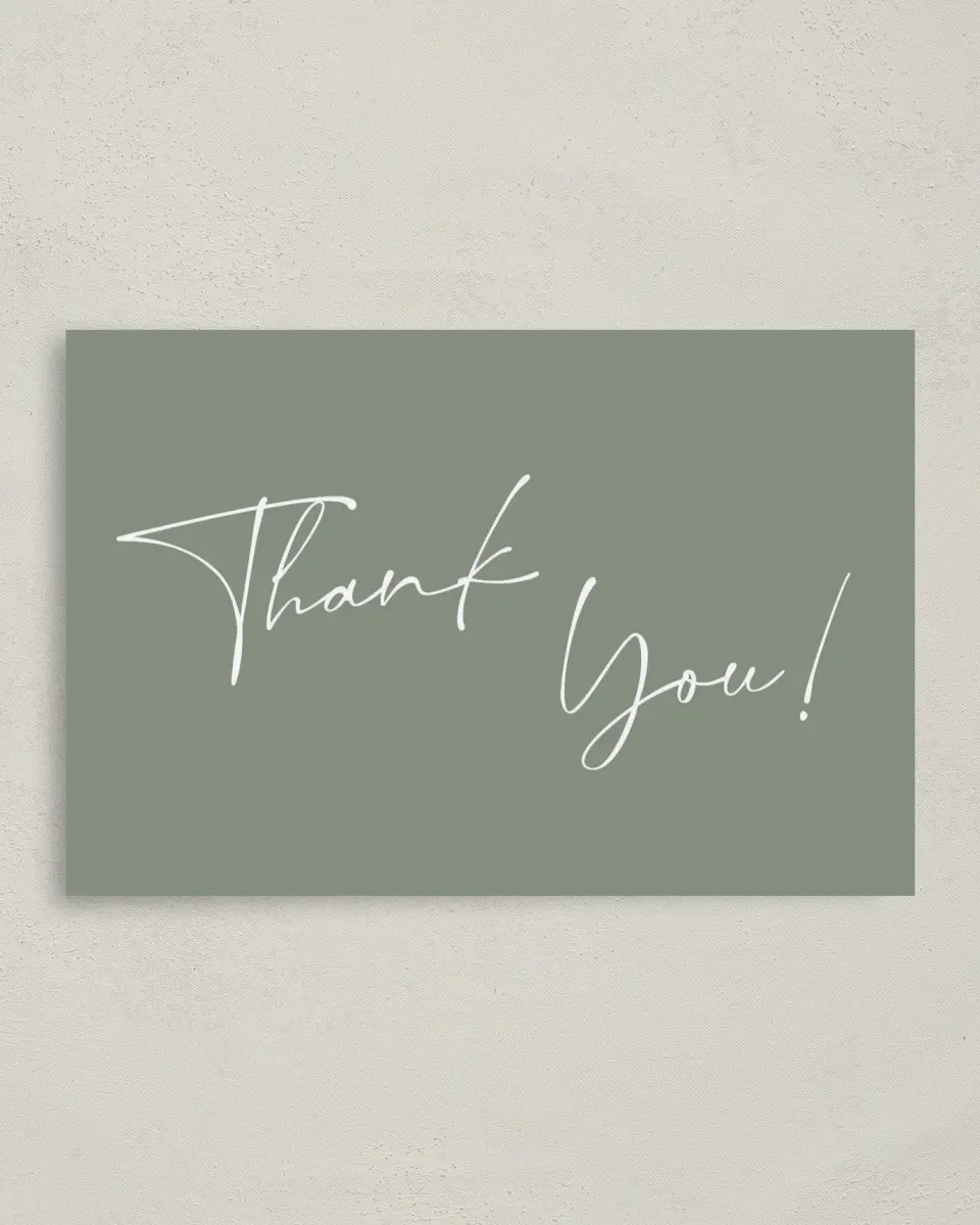 This is a 4" x 6" Folded Baby Shower Thank You Card called Oh Baby printed in full color on Premium Smooth paper