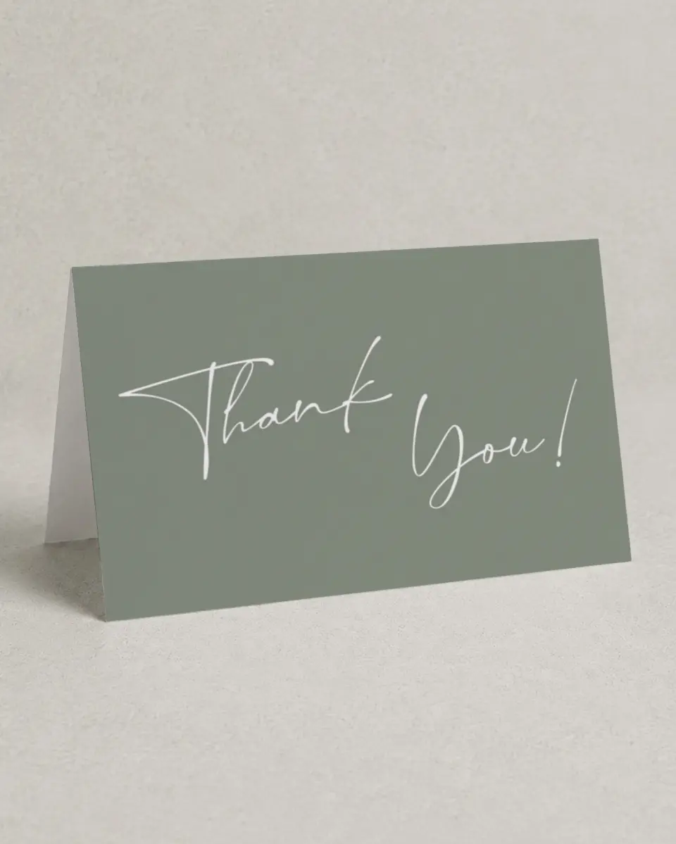This is a 4" x 6" Folded Baby Shower Thank You Card called Oh Baby printed in full color on Premium Smooth paper