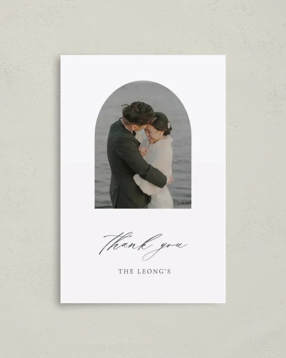 This is a 4" x 6" Folded Thank You Card called Quiet Scene printed in full color on Premium Smooth paper