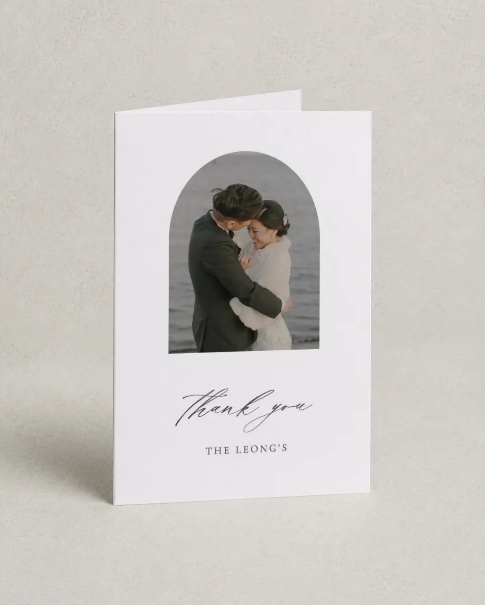 This is a 4" x 6" Folded Thank You Card called Quiet Scene printed in full color on Premium Smooth paper