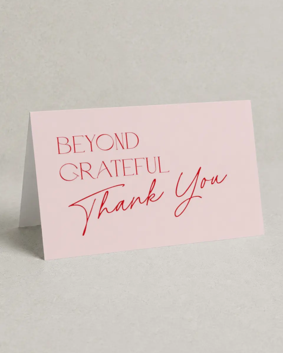 This is a 4" x 6" Folded Newlywed called Contemporary Chic printed in full color on Premium Smooth paper