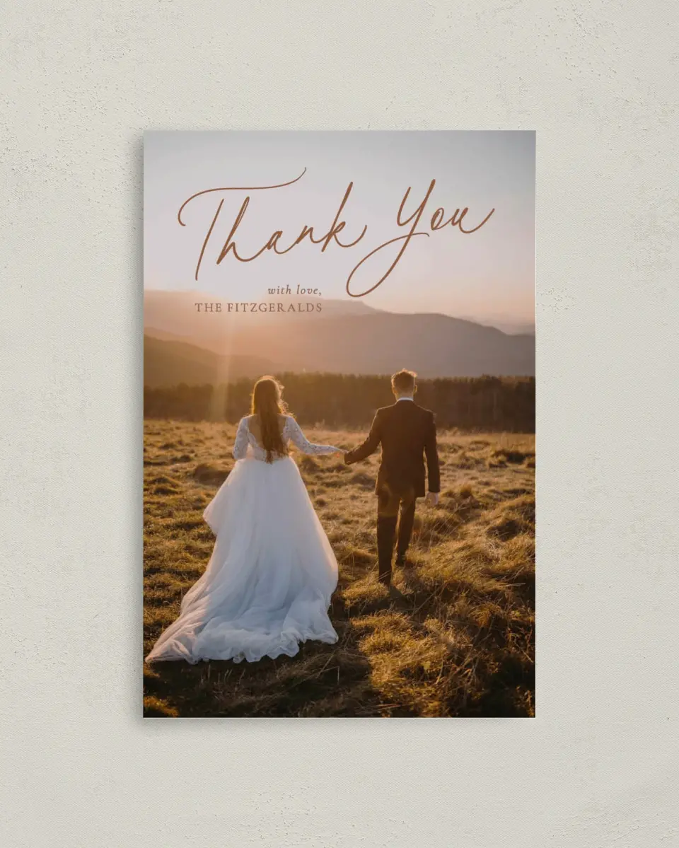 This is a 4" x 6" Folded Thank You Card called The Kyleigh printed in full color on Premium Smooth paper