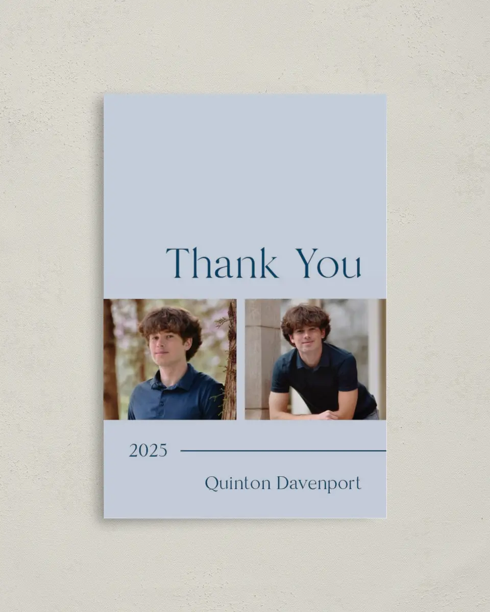 This is a 4" x 6" Folded Graduation Thank You Card called Honored Grad printed in full color on Premium Smooth paper