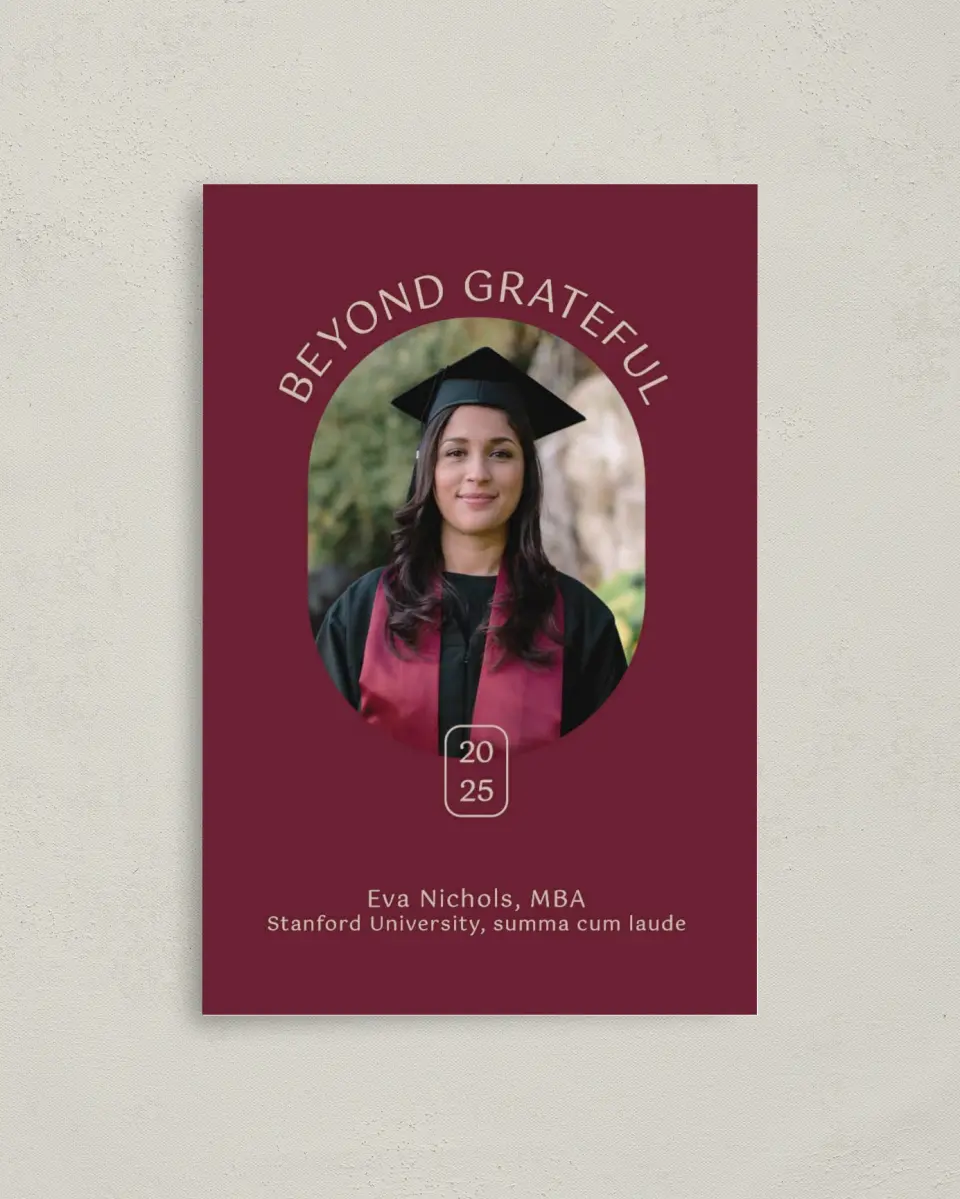 This is a 4" x 6" Folded Graduation Thank You Card called Worth the Hassle printed in full color on Premium Smooth paper