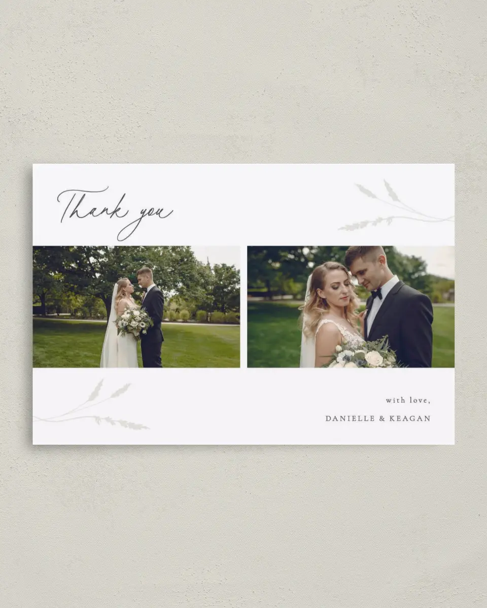 This is a 4" x 6" Folded Thank You Card called Wild Devotion printed in full color on Premium Smooth paper