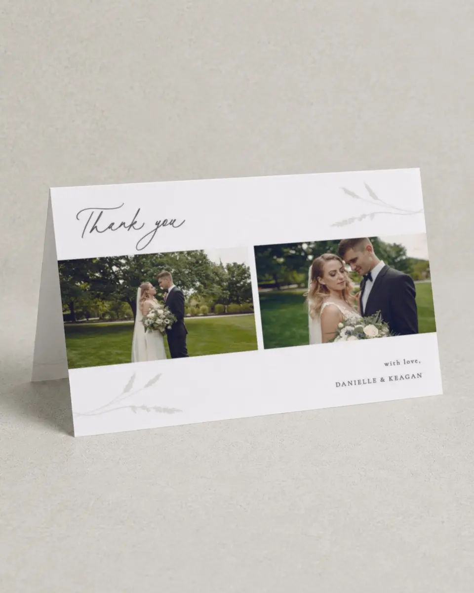 This is a 4" x 6" Folded Thank You Card called Wild Devotion printed in full color on Premium Smooth paper
