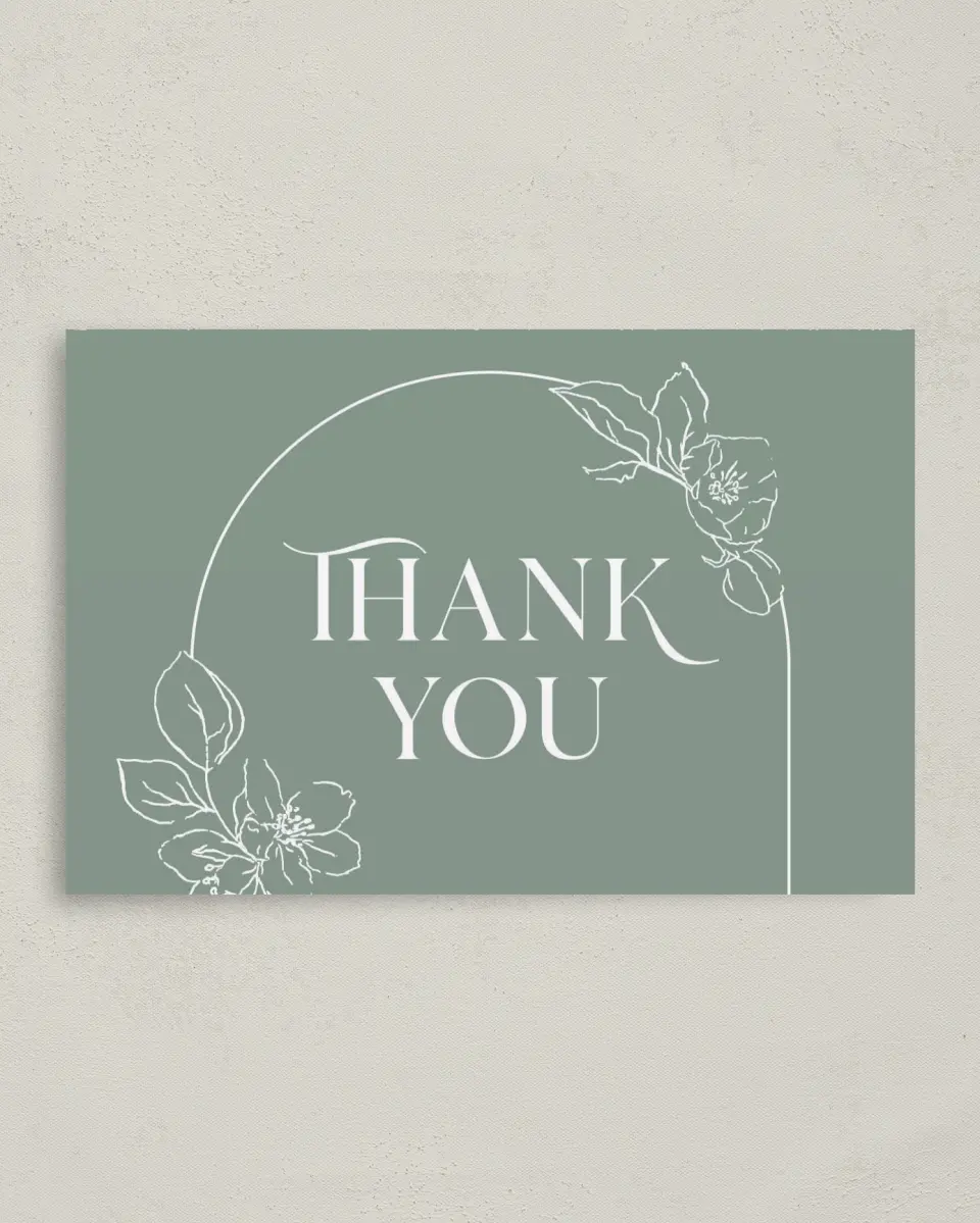 This is a 4" x 6" Folded Newlywed called Joyful Blooms printed in full color on Premium Smooth paper