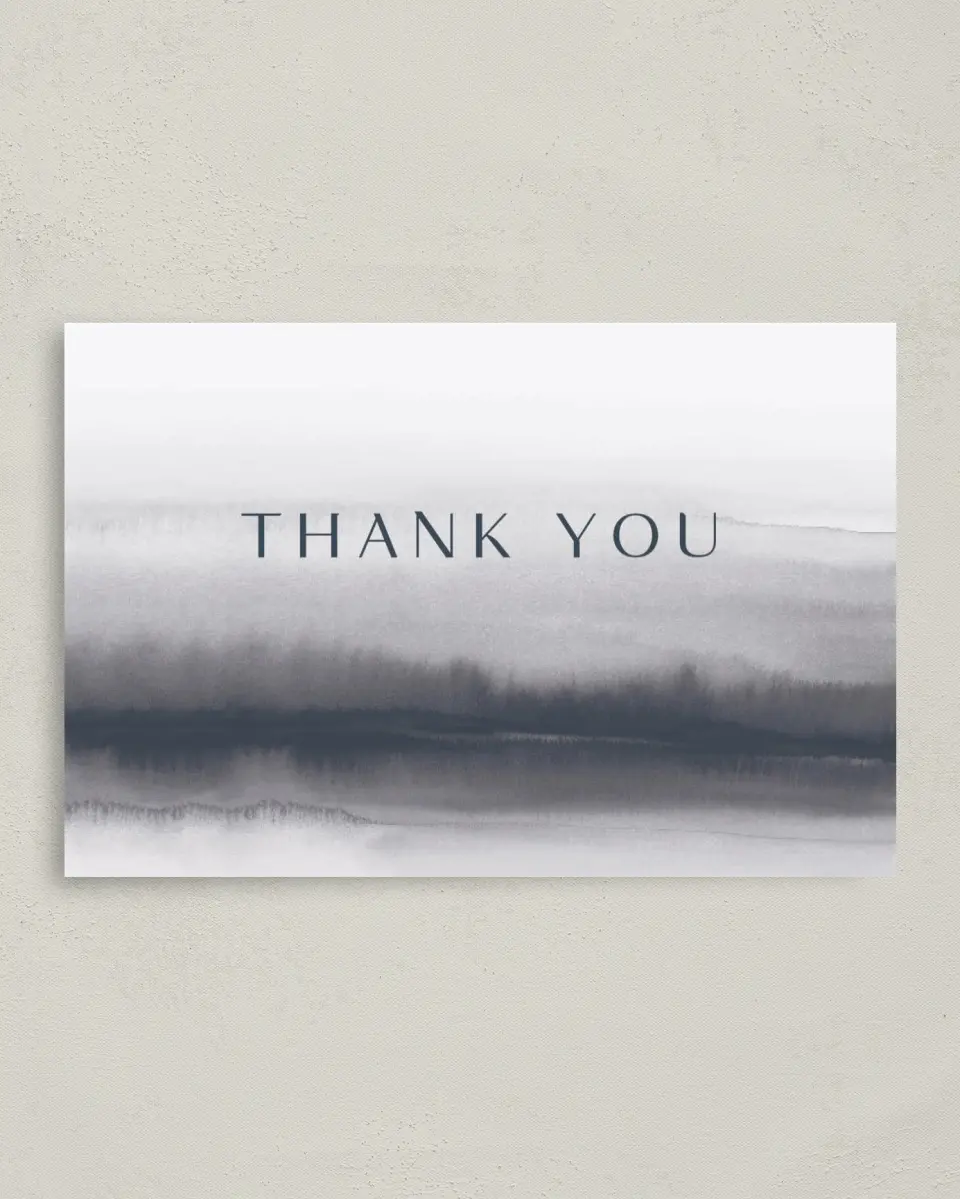 This is a 4" x 6" Folded Personal Stationery called Zen Thank Yous printed in full color on Premium Smooth paper