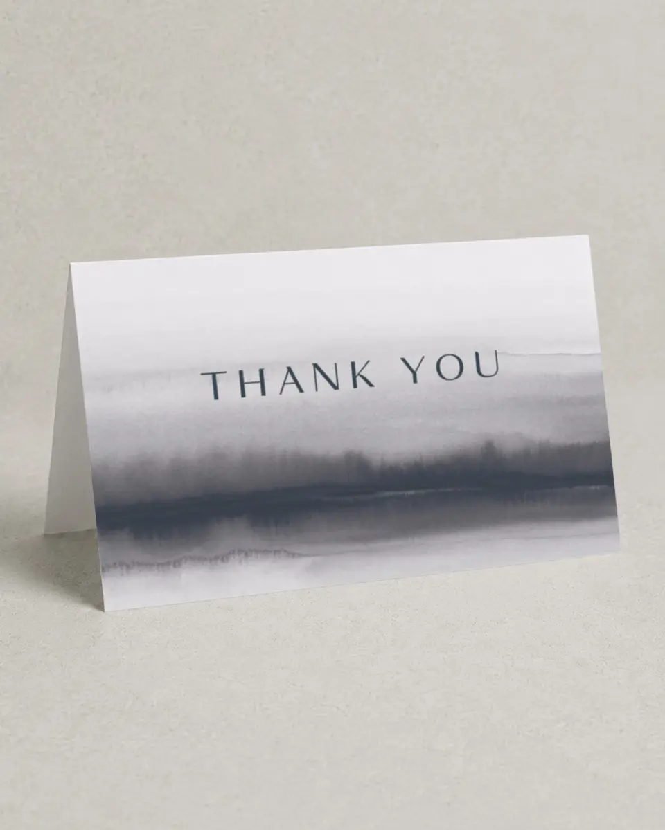 This is a 4" x 6" Folded Personal Stationery called Zen Thank Yous printed in full color on Premium Smooth paper