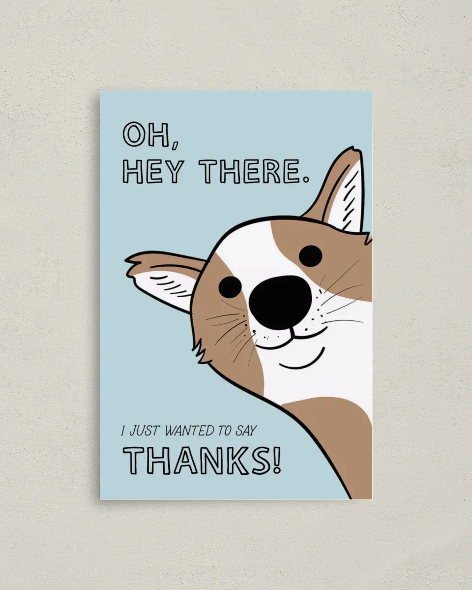 This is a 4" x 6" Folded Personal Stationery called Paw Prints of Appreciation printed in full color on Premium Smooth paper