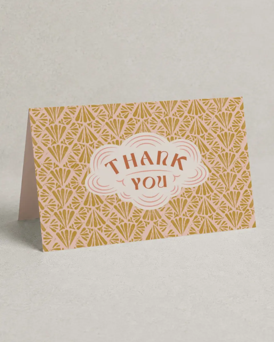 This is a 4" x 6" Folded Personal Stationery called Gratitude Gems printed in full color on Premium Smooth paper