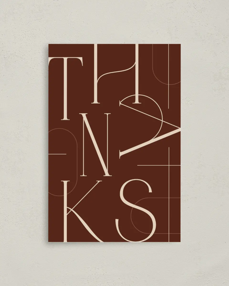 This is a 4" x 6" Folded Personal Stationery called Funky Thanks printed in full color on Premium Smooth paper