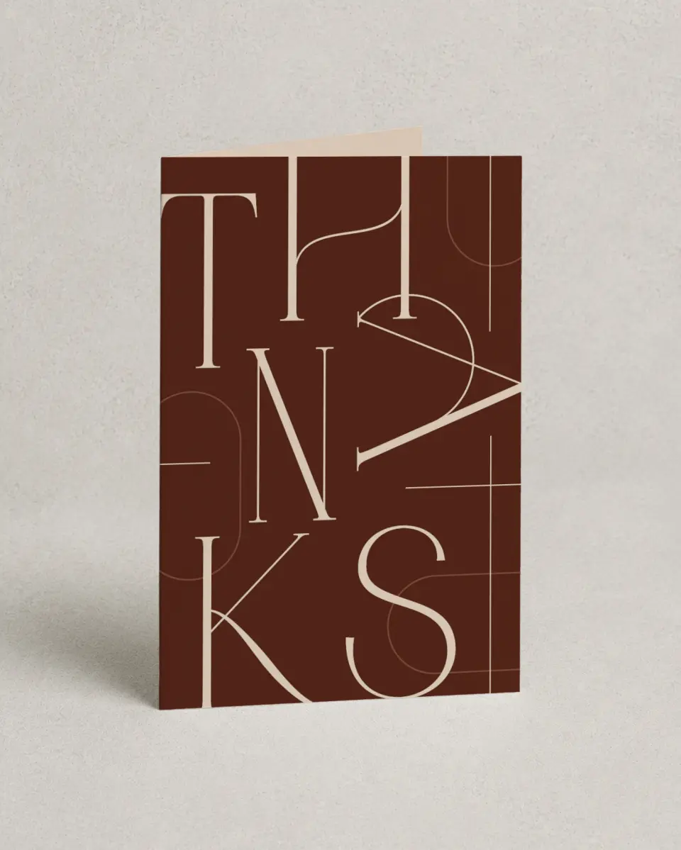 This is a 4" x 6" Folded Personal Stationery called Funky Thanks printed in full color on Premium Smooth paper