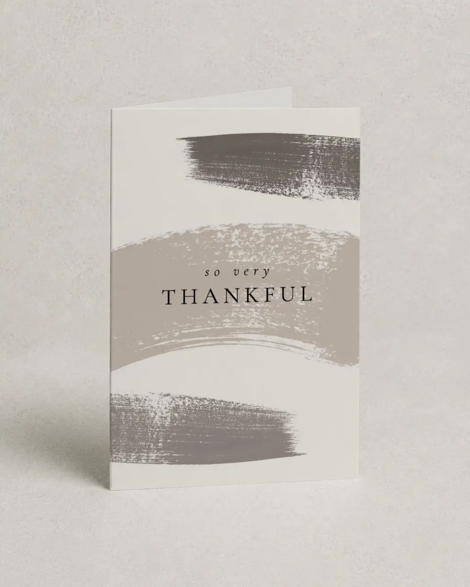 This is a 4" x 6" Folded Personal Stationery called Blissful Brushstrokes printed in full color on Premium Smooth paper