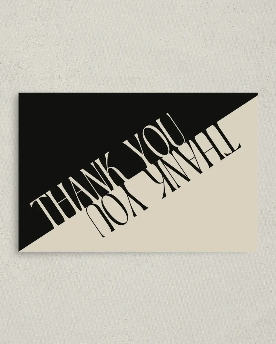 This is a 4" x 6" Folded Personal Stationery called Lettered Gratitude printed in full color on Premium Smooth paper