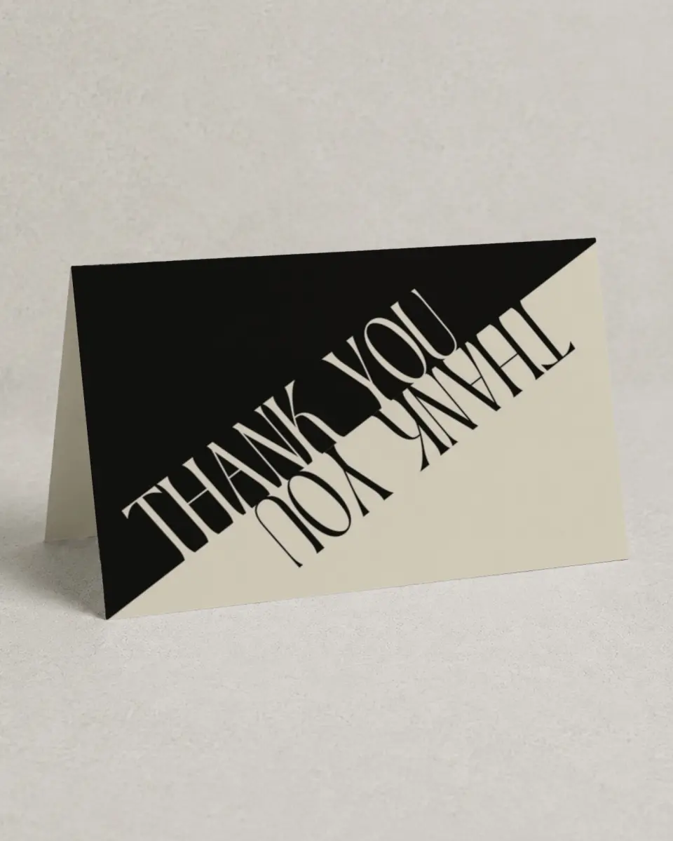 This is a 4" x 6" Folded Personal Stationery called Lettered Gratitude printed in full color on Premium Smooth paper