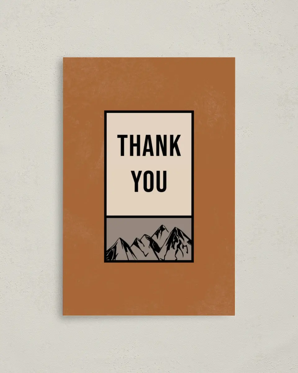 This is a 4" x 6" Folded Personal Stationery called Bold Thank Yous printed in full color on Premium Smooth paper