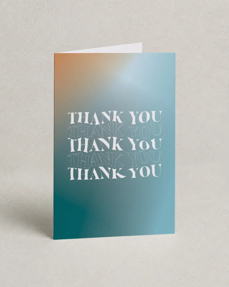 This is a 4" x 6" Folded Personal Stationery called Watercolor Serenade printed in full color on Premium Smooth paper
