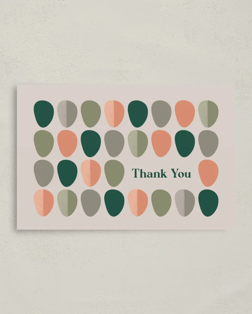 This is a 4" x 6" Folded Personal Stationery called Vibrant Thank Yous printed in full color on Premium Smooth paper