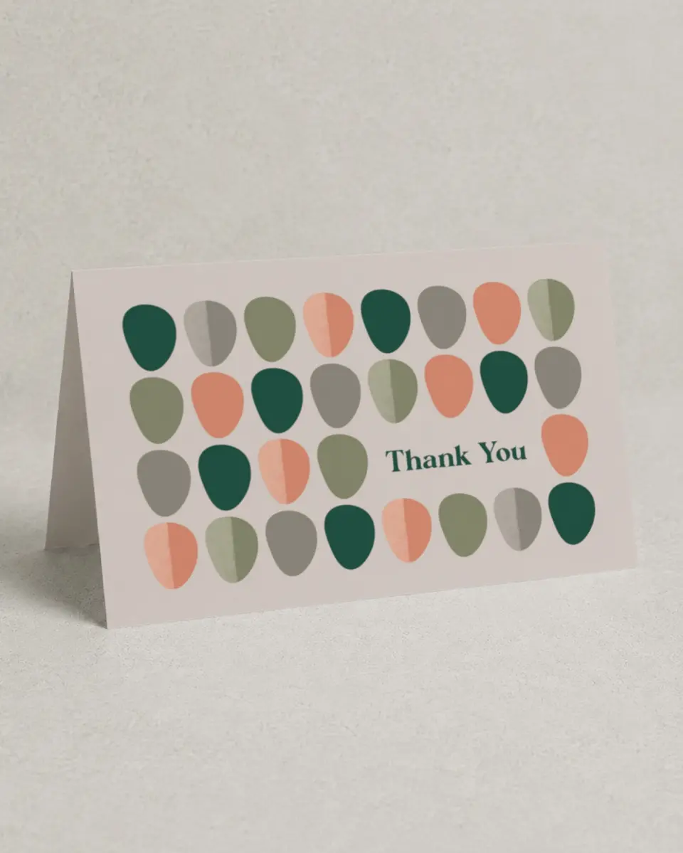 This is a 4" x 6" Folded Personal Stationery called Vibrant Thank Yous printed in full color on Premium Smooth paper