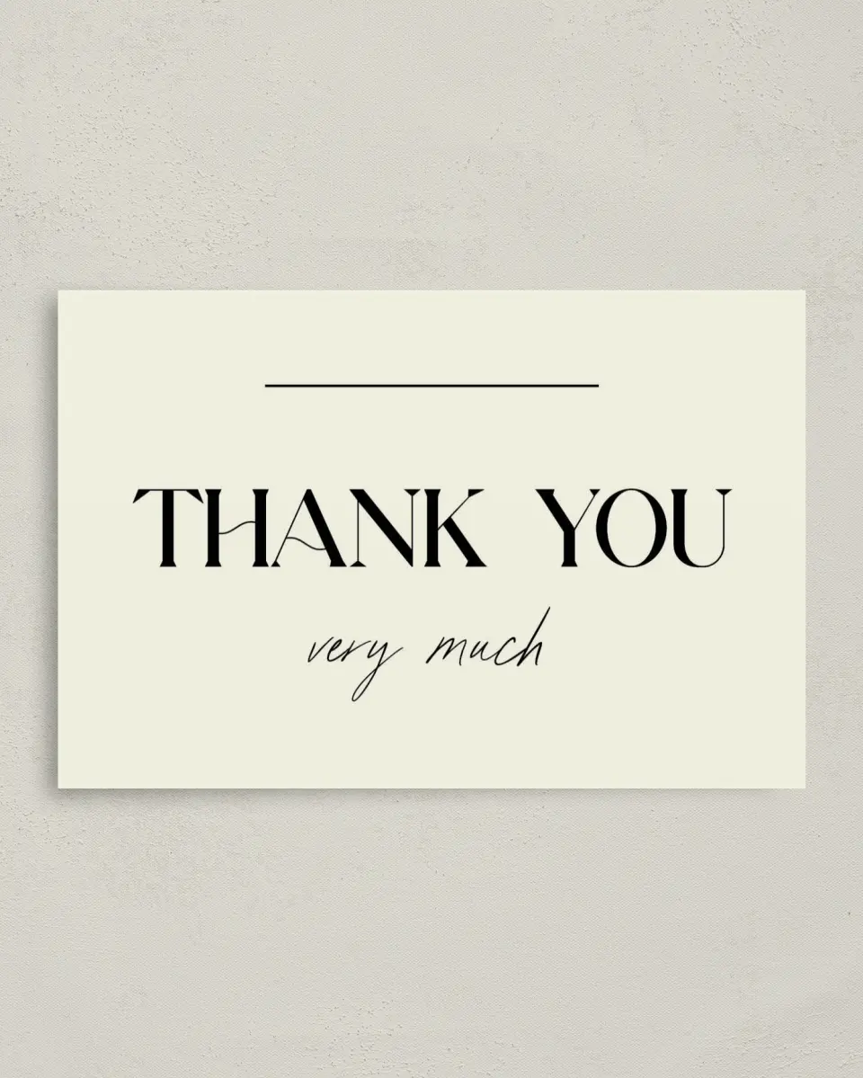 This is a 4" x 6" Folded Personal Stationery called Gratitude Express printed in full color on Premium Smooth paper