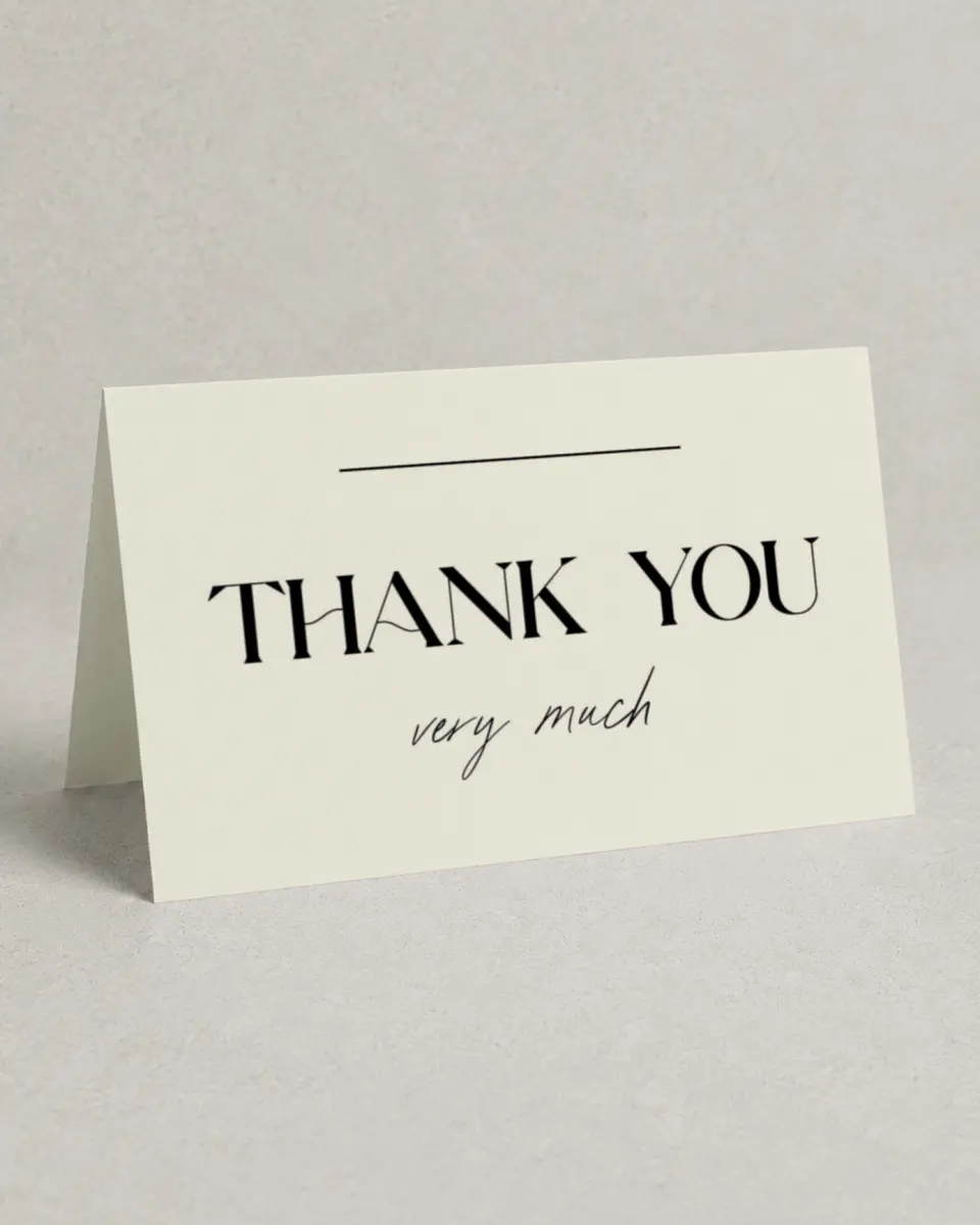 This is a 4" x 6" Folded Personal Stationery called Gratitude Express printed in full color on Premium Smooth paper